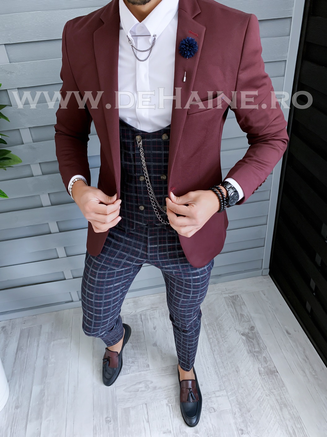Sacou barbati grena slim fit a8768 *